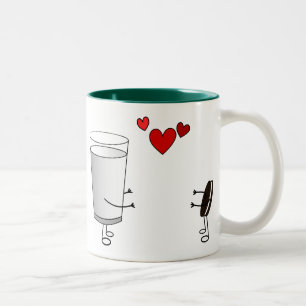 Milch und Plätzchen Zweifarbige Tasse