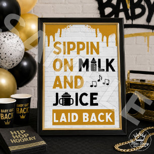 Milch und Saft 90er Hip Hop Geburtstag Baby Show Poster
