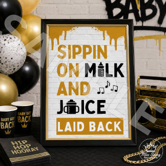 Milch und Saft 90er Hip Hop Geburtstag | Baby Show Poster