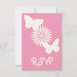 Milch und Schmetterlinge in der Pink-RSVP-Karte RSVP Karte