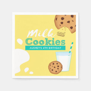 Milch und Schokolade Chip Cookies Geburtstagsparty Serviette