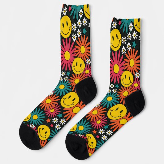 Milch und Smileys Socken (Linkes Detail)
