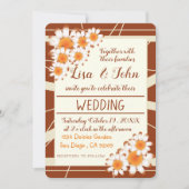 Milch und Streifen rust moderne Hochzeitseinladung Einladung (Vorderseite)