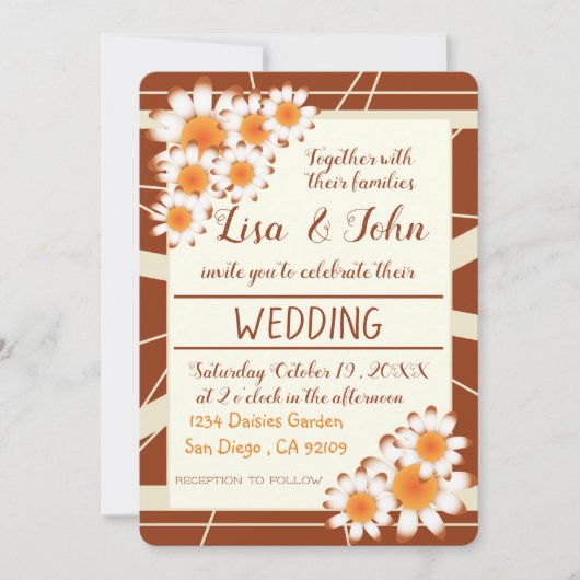 Milch und Streifen rust moderne Hochzeitseinladung Einladung (Vorderseite)