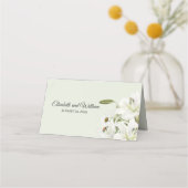 Milch und weiße Lilien hellgrüner Hintergrund P Platzkarte (Rückseite)