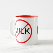 Milch verboten! zweifarbige tasse (Vorderseite Links)