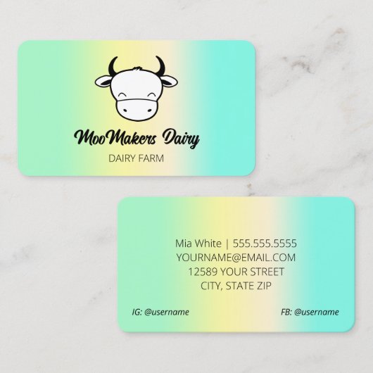 Milch Visitenkarte (Vorne/Hinten)