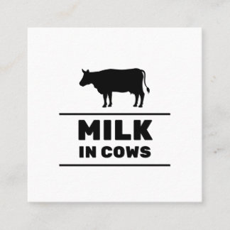 Milch von Kühen Quadratische Visitenkarte
