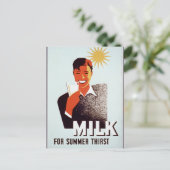 Milch - zum Sommerdurst Postkarte (Stehend Vorderseite)