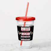 Milchallergie-Warnlabel Acryltrinkbecher (Rückseite)