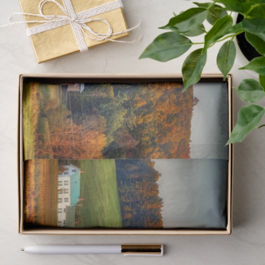 Milchbauernhof Vermont im Herbst Seidenpapier (Geschenk)
