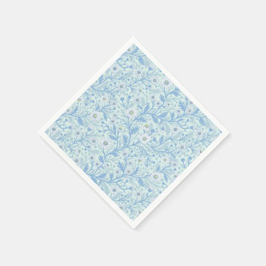 Milcherzeugnisse in weiß und blau auf Meerglas Serviette (Ecke)