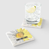 Milcherzeugnisse, weiß und gelb steinuntersetzer (Seitenansicht)