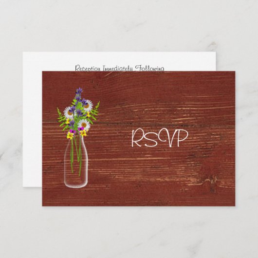 Milchflasche mit Wildblumen Empfang UAWG Einladung (Vorne/Hinten)