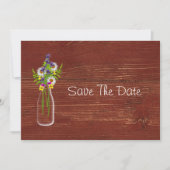 Milchflasche mit Wildblumen Save the Date (Vorderseite)
