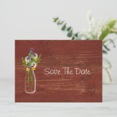 Milchflasche mit Wildblumen Save the Date (Stehend Vorderseite)