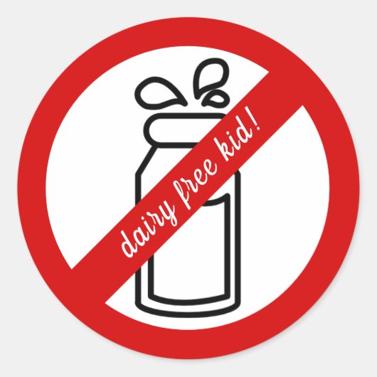 Milchfreies Kind! Allergie bei Kindern Runder Aufkleber (Vorderseite)