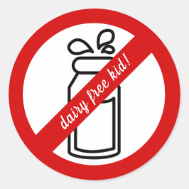 Milchfreies Kind! Allergie bei Kindern Runder Aufkleber