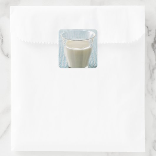 Milchglas Quadratischer Aufkleber (Tasche)