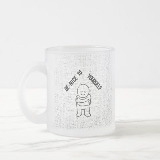☕ Milchglas-Tasse mit "Sei nett zu dir selbst" Mattglastasse