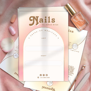 Milchig weiches rosa Ombre-Press-On-Nagel-Anzeige Dankeskarte