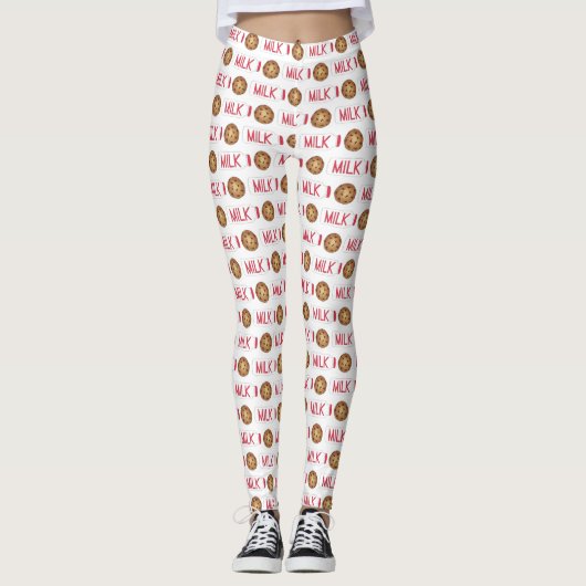 Milchjogschokolade Chip Cookies Snack Food Feinsch Leggings (Vorderseite)