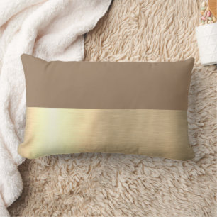 Milchkaffee Brown Gold Foil Rustikale Imitate Lendenkissen