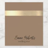Milchkaffee Brown Gold Foil Rustikale Imitate Weinetikett (Einzelnes Label)