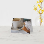 Milchkaffee und Donuts Karte (Gelbe Blume)