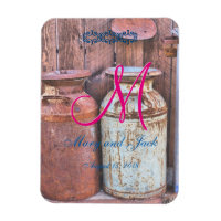 Milchkannen Vintage Metall Rustikal Antik Monogram