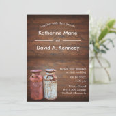 Milchkonserven Land Hochzeit rustikalen alten Baue Einladung (Stehend Vorderseite)