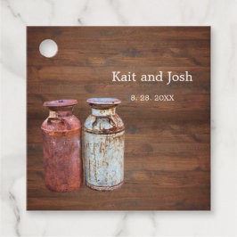 Milchkonserven Land Hochzeit rustikalen alten Baue Geschenkanhänger