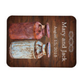 Milchkonserven Land Hochzeit rustikalen alten Baue Magnet (Horizontal)