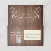 Milchkonserven Land Hochzeit rustikalen alten Baue Platzkarte (Außenseite Aufgefaltet)