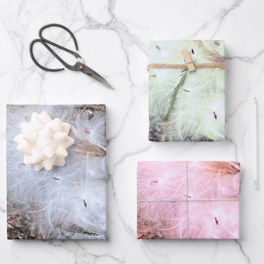 Milchkraut und Seide Geschenkpapier Set (Vorderseite)