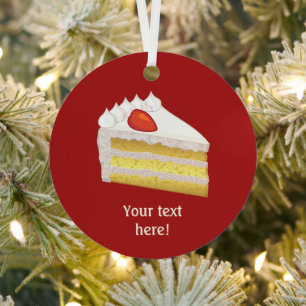 Milchkuchen-Slice - Tres Leches Schwamm - Ihr Text Ornament Aus Metall