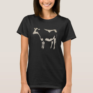 Milchkuh-Silhouette Rinderhaltung Tier-Schablone T-Shirt
