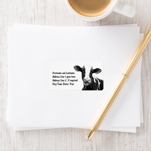 Milchkühe Bauer Adressaufkleber (Insitu)