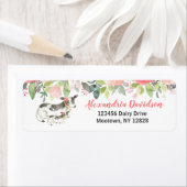 Milchkühe Floral Custom Address Labels (Insitu)