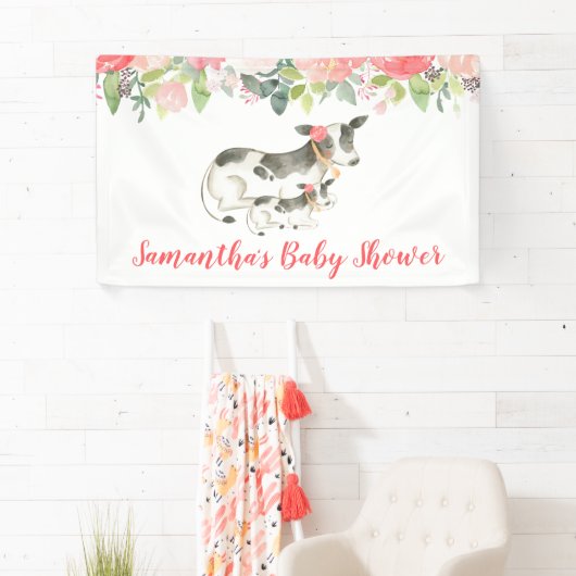 Milchkühe floral Girl Farm Thema Custom Banner (Insitu)