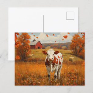 Milchkühe Herbstlandschaft Postkarte