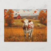 Milchkühe Herbstlandschaft Postkarte (Vorderseite)