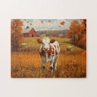 Milchkühe Herbstlandschaft Puzzle
