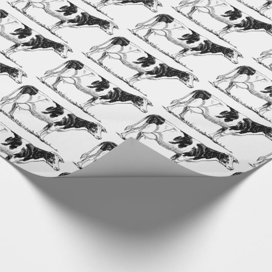 Milchkühe Holstein Fresian Pencil Zeichnend Geschenkpapier (Ecke)