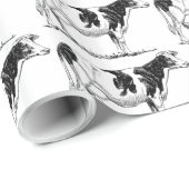 Milchkühe Holstein Fresian Pencil Zeichnend Geschenkpapier (Rolleneckpunkt)