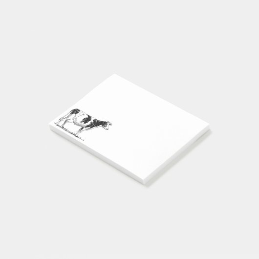 Milchkühe Holstein Fresian Pencil Zeichnend Post-it Klebezettel (angewinkelt)