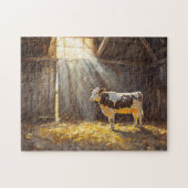 Milchkühe in einer rustikalen Scheune Puzzle (Horizontal)