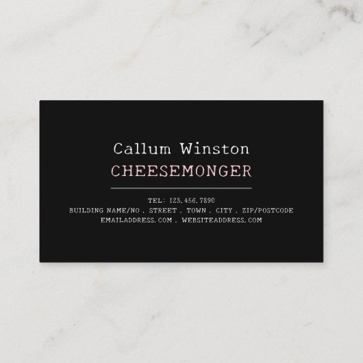 Milchkühe, Käseemonger Visitenkarte (Rückseite)