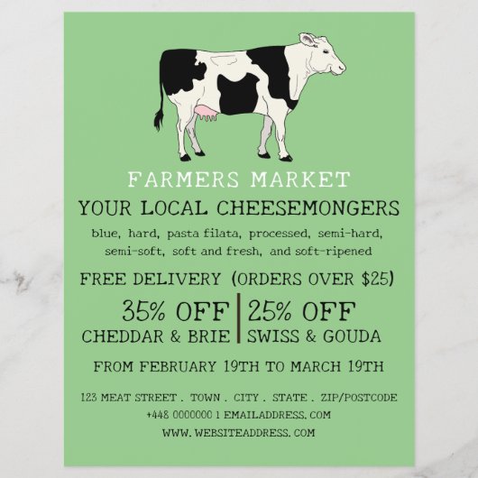 Milchkühe, Käsemonger Werbung Flyer (Vorne)