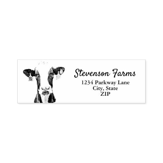 Milchkühe Milchmilch Rücksendeadresse für kleine U Permastempel (Design)